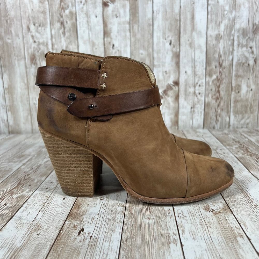 Rag and Bone Harrow warm brown leather‎ boots womens 8